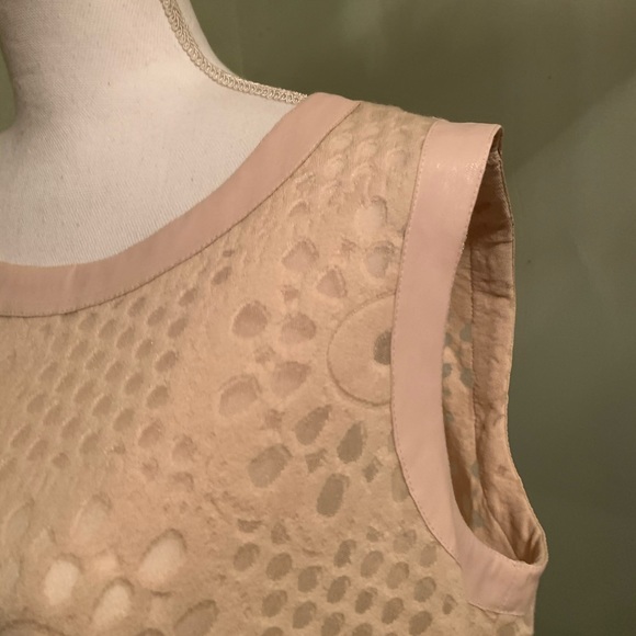 Lafayette 148 New York Half-Mesh Blouse: Large - Picture 3 of 5